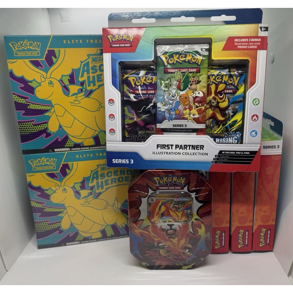 Pokemon Ascended Heroes (2) ETB + TIN (1) + First Partner S3 (4) Boxes SEALED